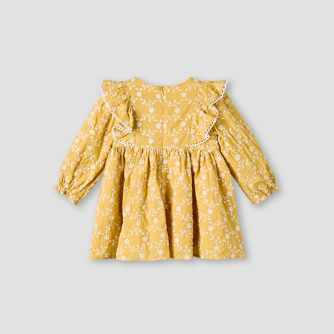 Giggles Floral Embroidered Dress with Hairband