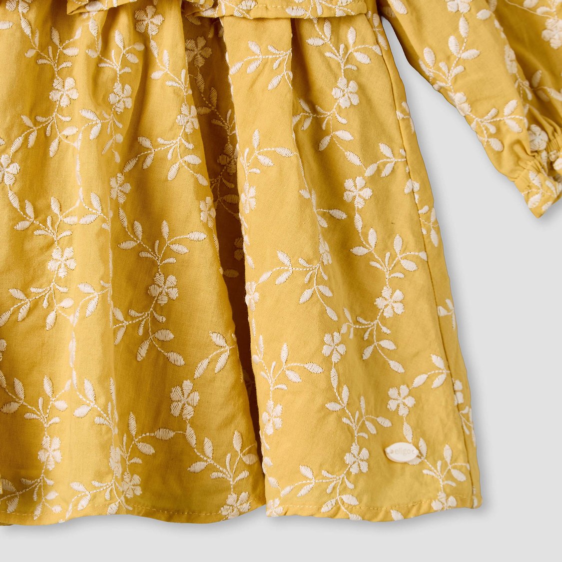 Giggles Floral Embroidered Dress with Hairband