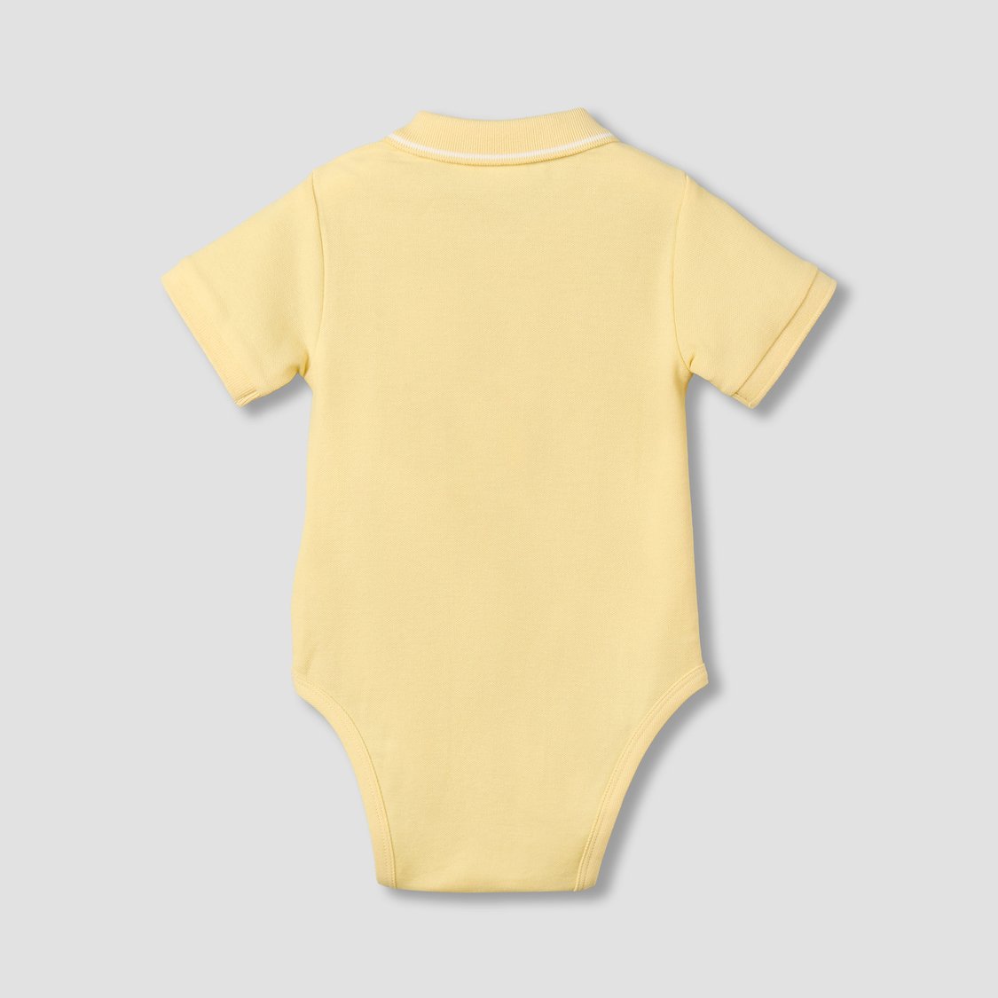 Juniors Solid Polo Bodysuit with Snap Button Closure