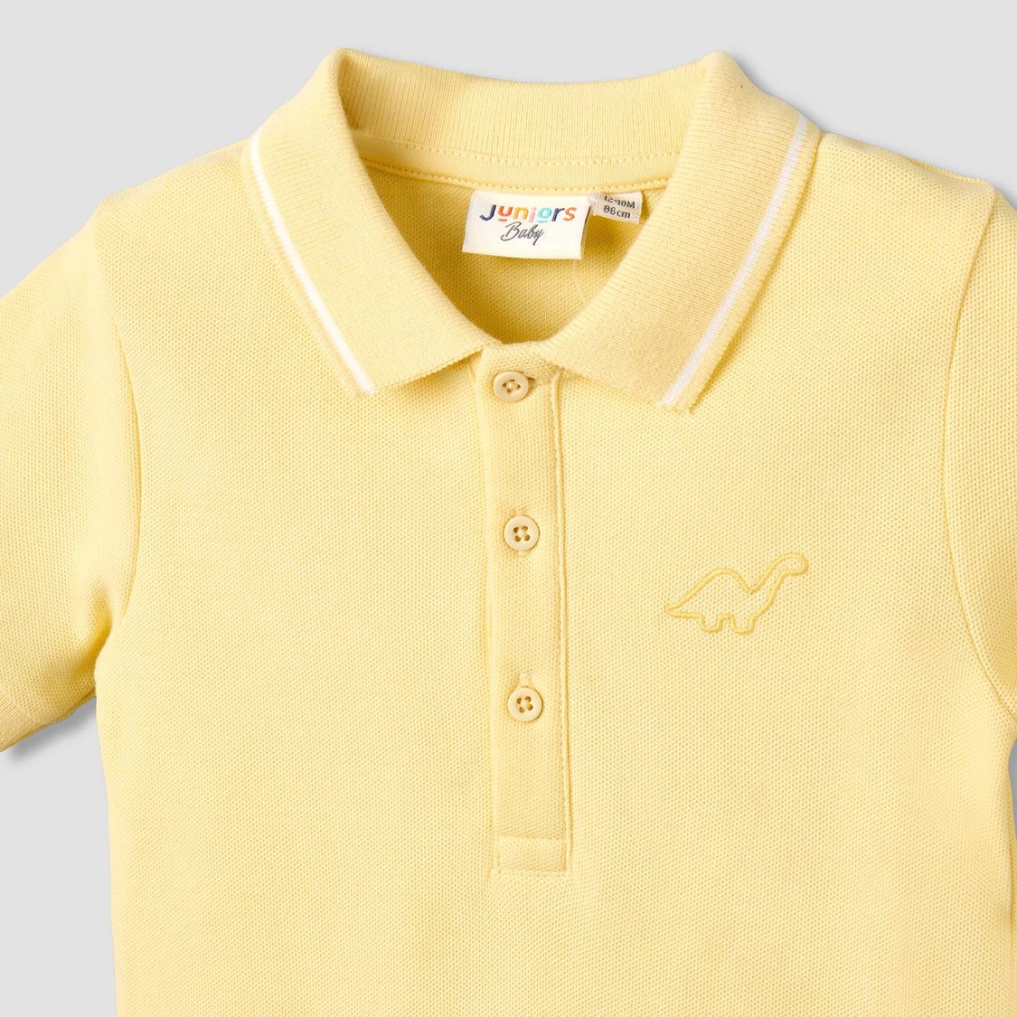 Juniors Solid Polo Bodysuit with Snap Button Closure