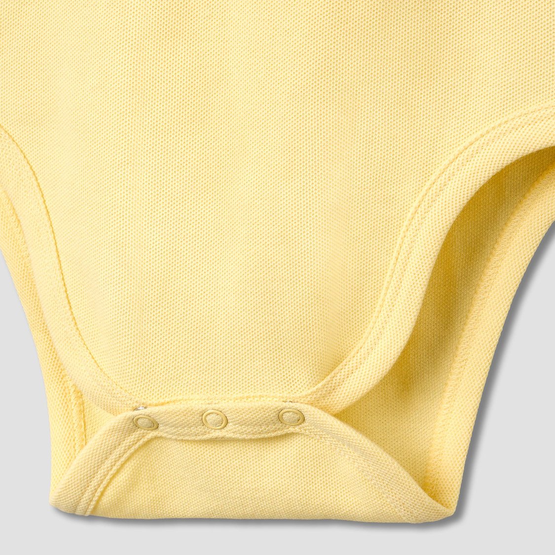Juniors Solid Polo Bodysuit with Snap Button Closure
