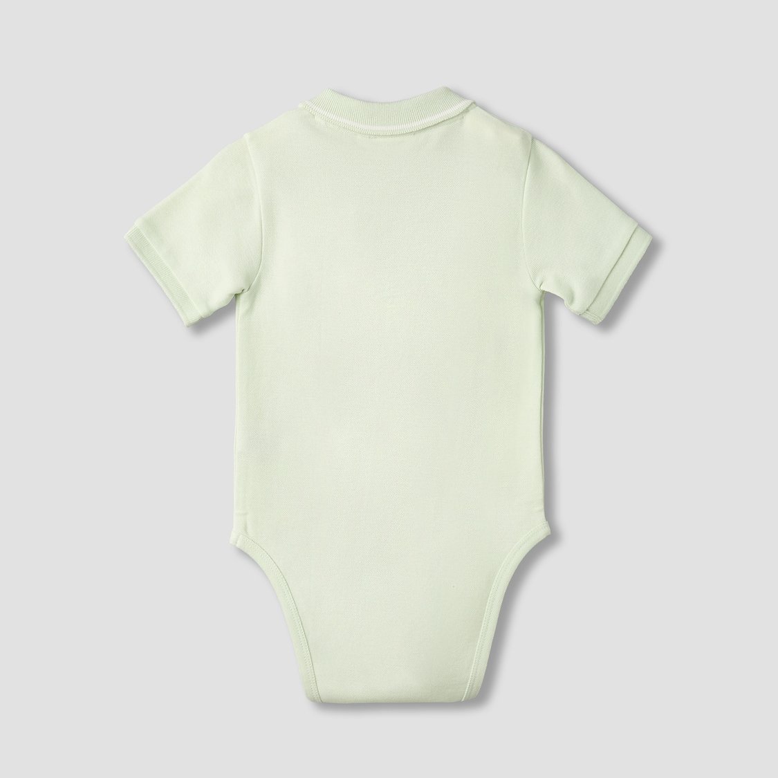 Juniors Solid Polo Bodysuit with Snap Button Closure