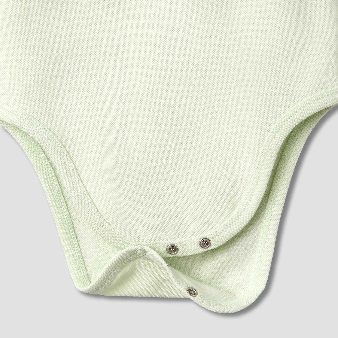 Juniors Solid Polo Bodysuit with Snap Button Closure