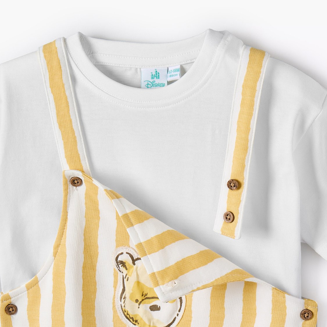 Juniors Striped Dungarees and T-shirt Set