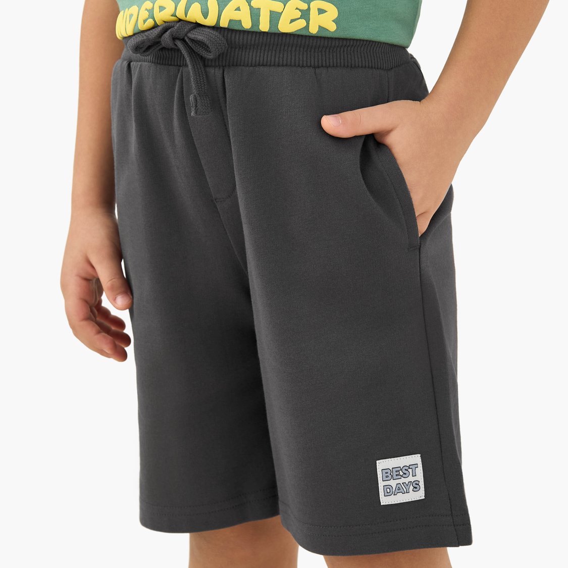 Juniors Applique Detail Shorts with Drawstring Waistband
