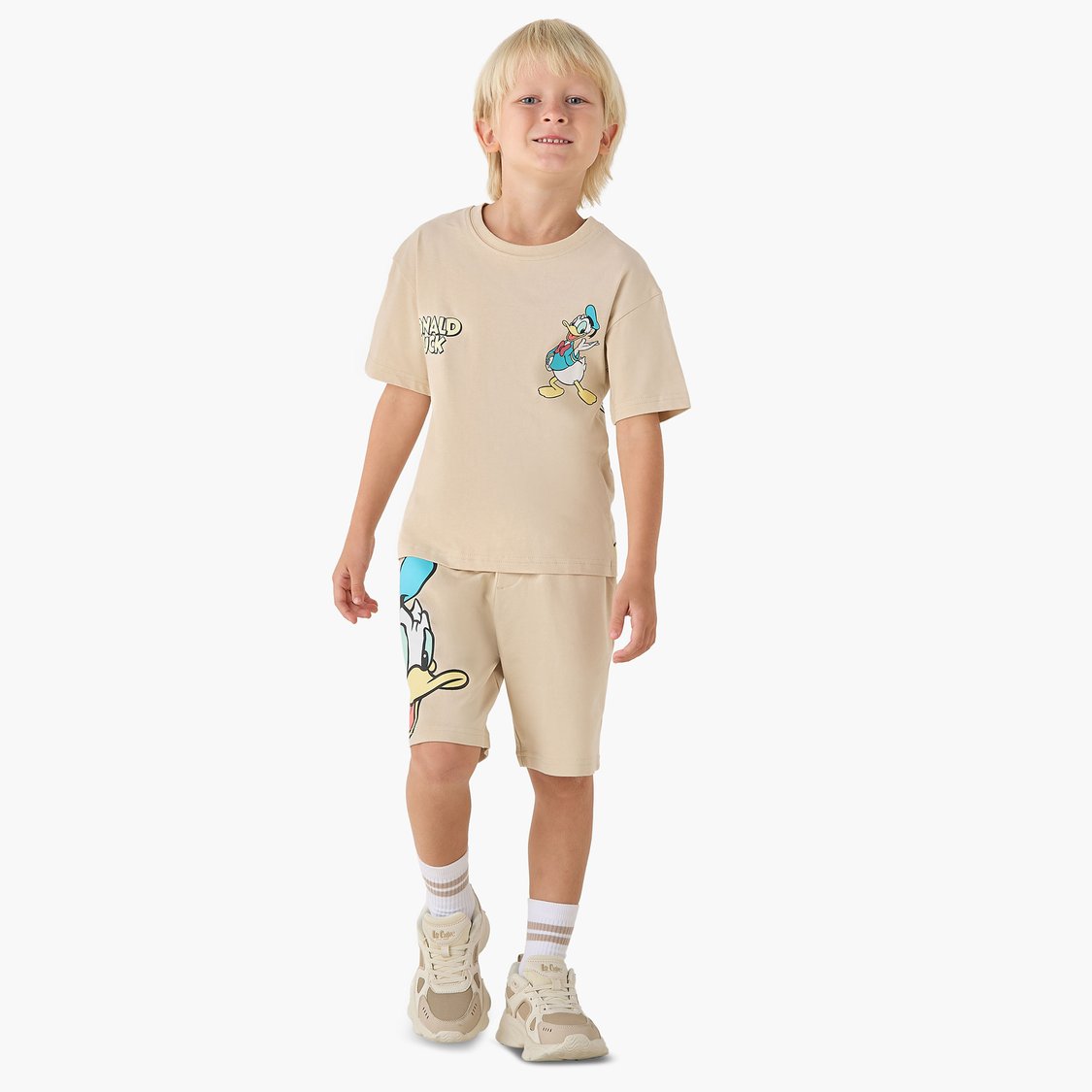 Donald Duck Print T-shirt and Shorts Set