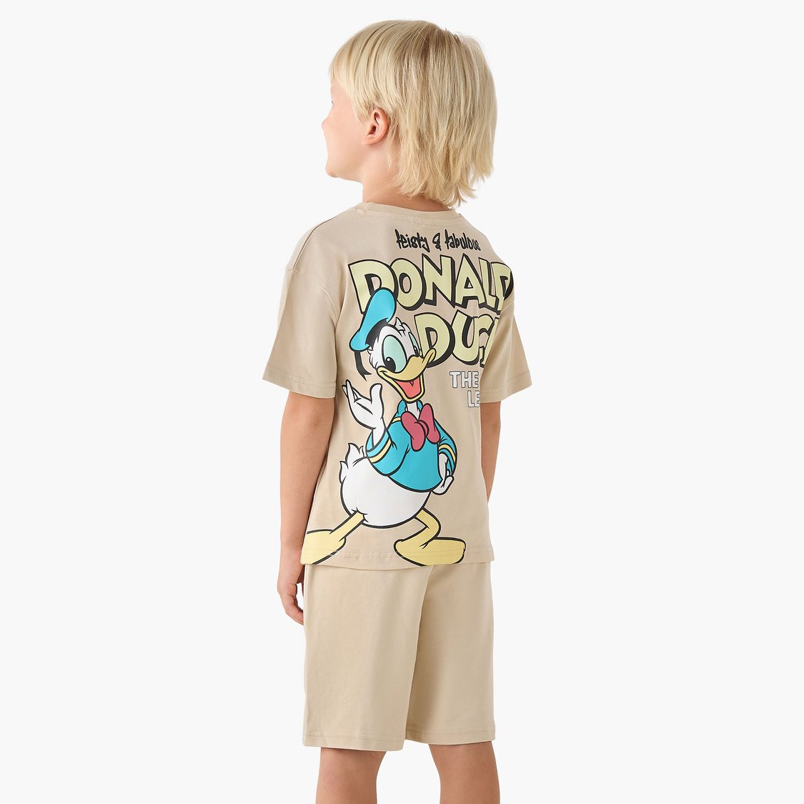 Donald Duck Print T-shirt and Shorts Set