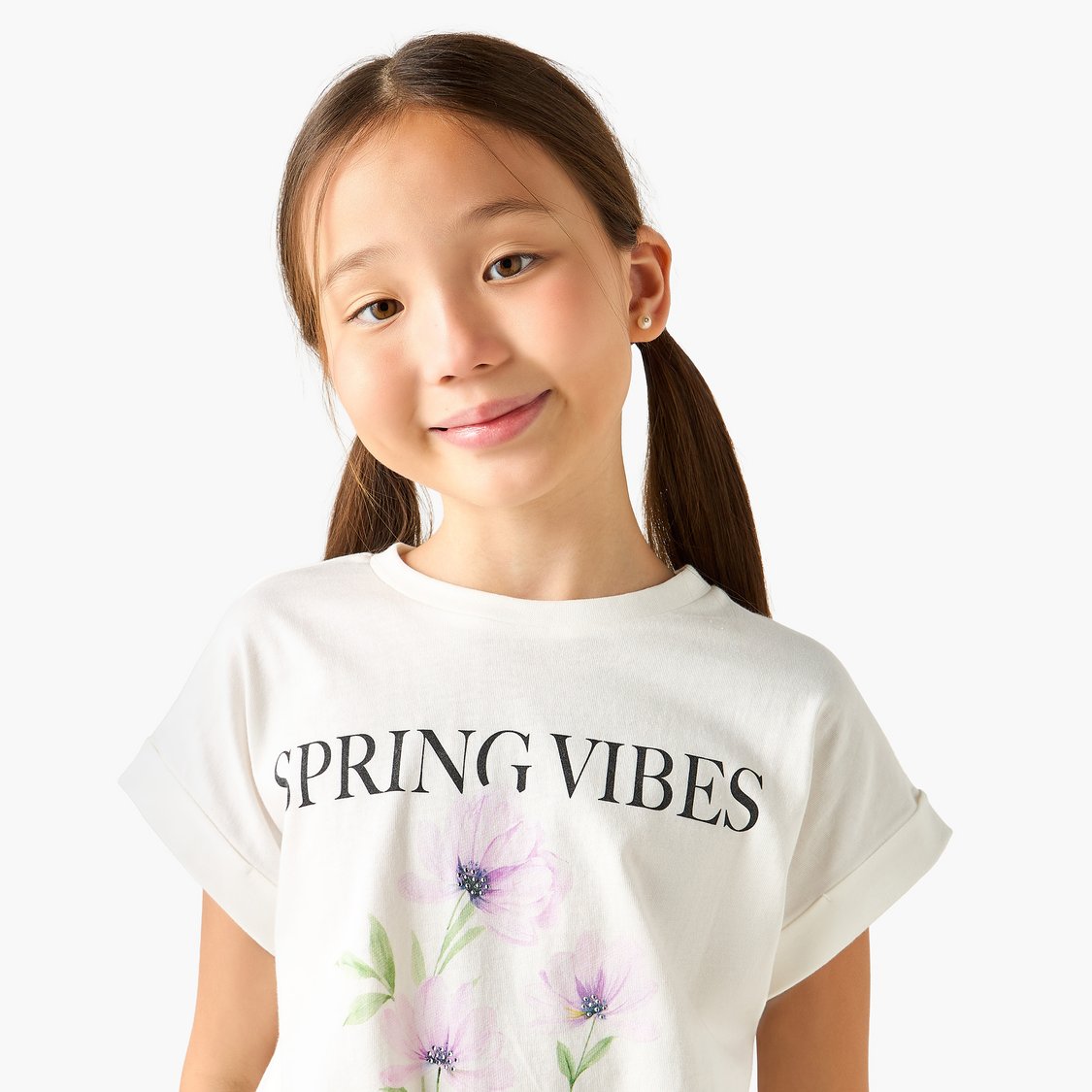 Juniors Floral Print T-shirt