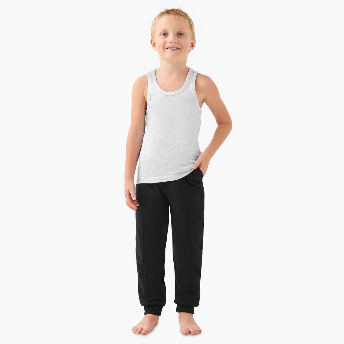 Juniors Solid Crew Neck Vest - Set of 5