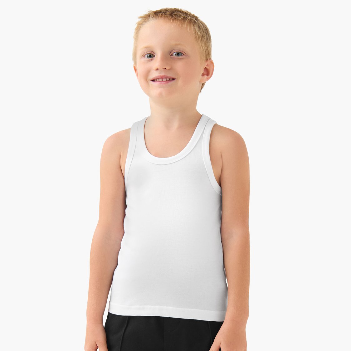 Juniors Solid Crew Neck Vest - Set of 5