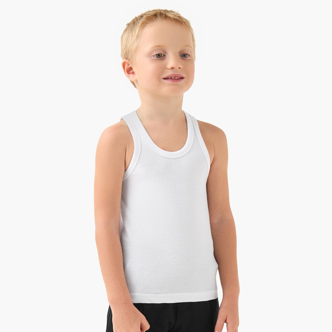 Juniors Solid Crew Neck Vest - Set of 5
