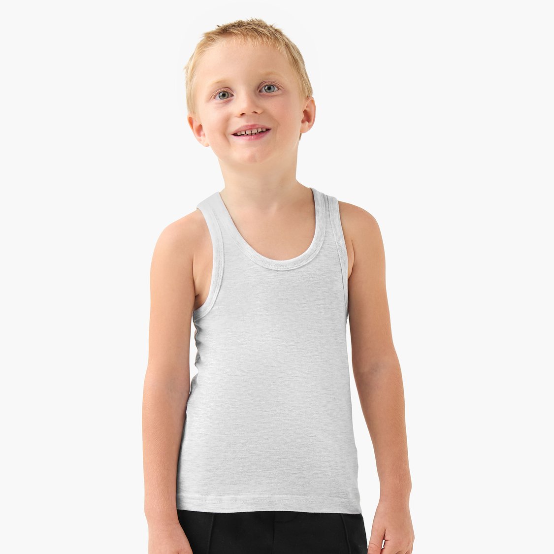 Juniors Solid Crew Neck Vest - Set of 5