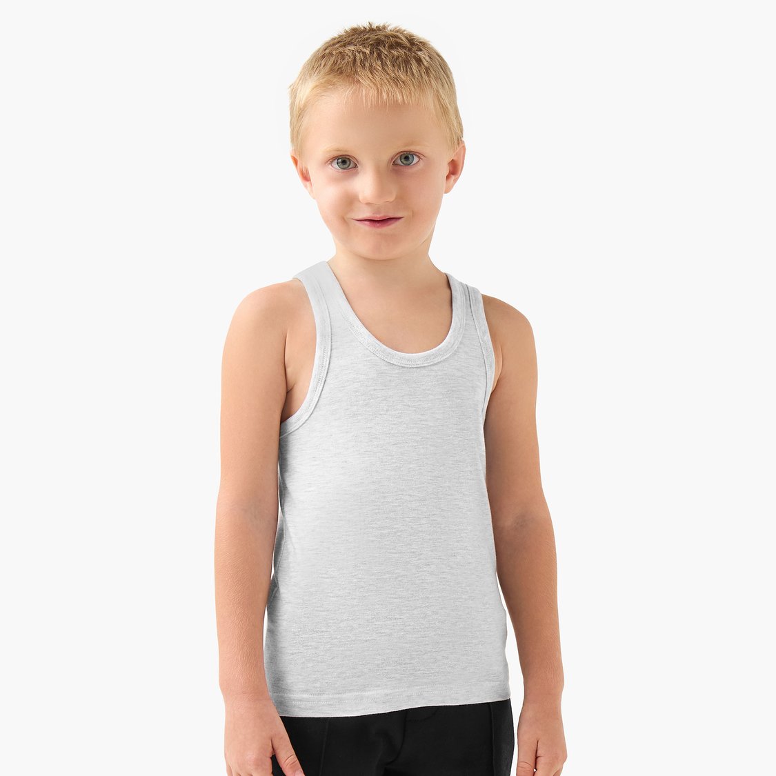Juniors Solid Crew Neck Vest - Set of 5