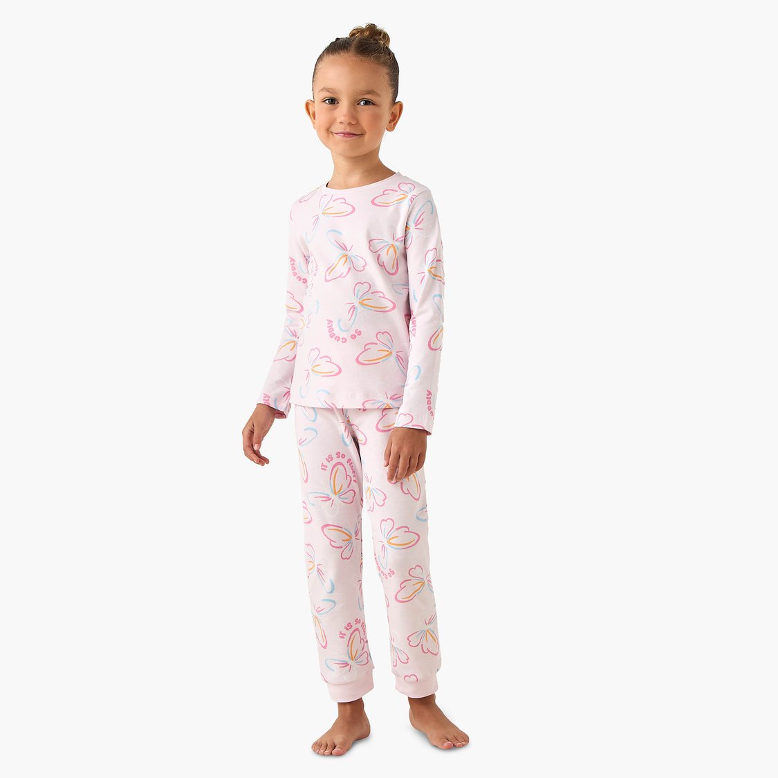 Juniors Butterfly Print T-shirt and Pyjama Set