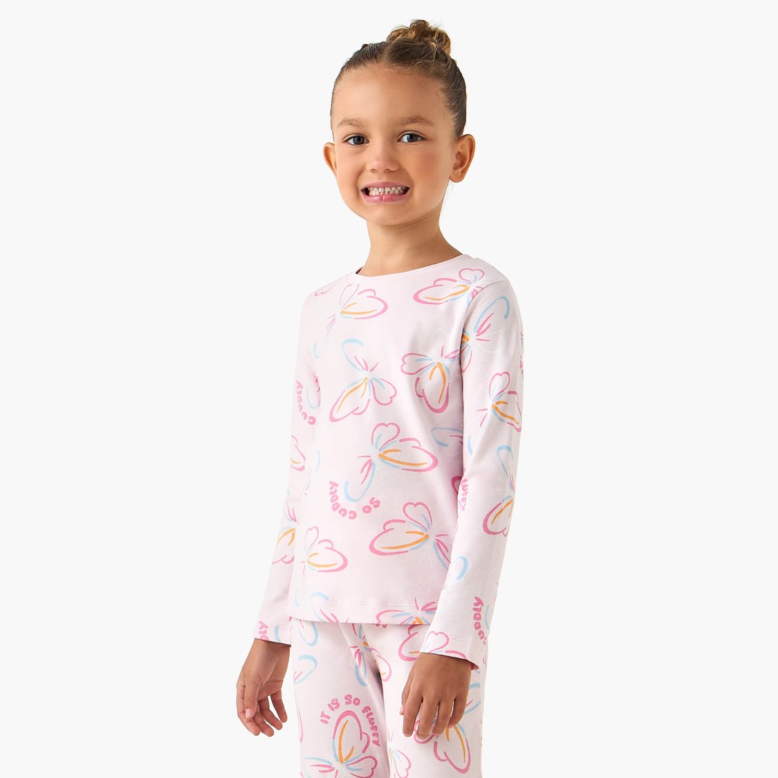 Juniors Butterfly Print T-shirt and Pyjama Set