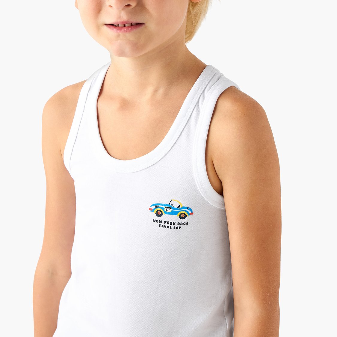 Juniors Race Car Print Vest - Set of 3
