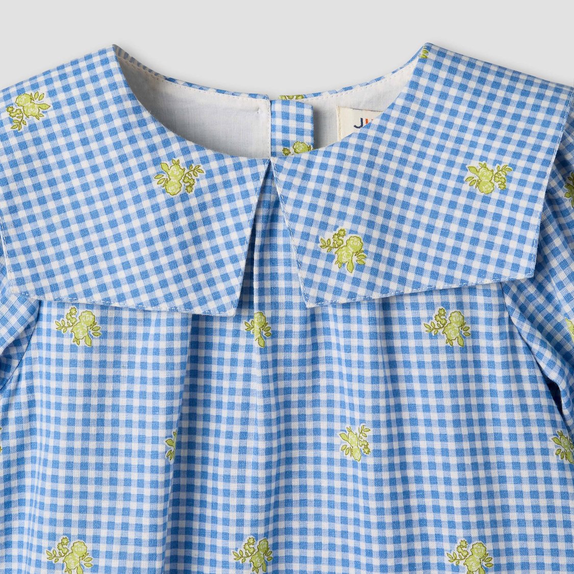 Juniors Gingham Dress with Button Closure