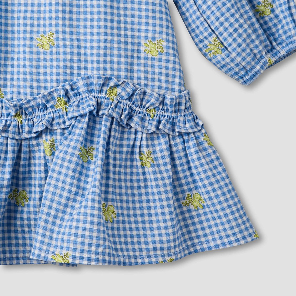 Juniors Gingham Dress with Button Closure