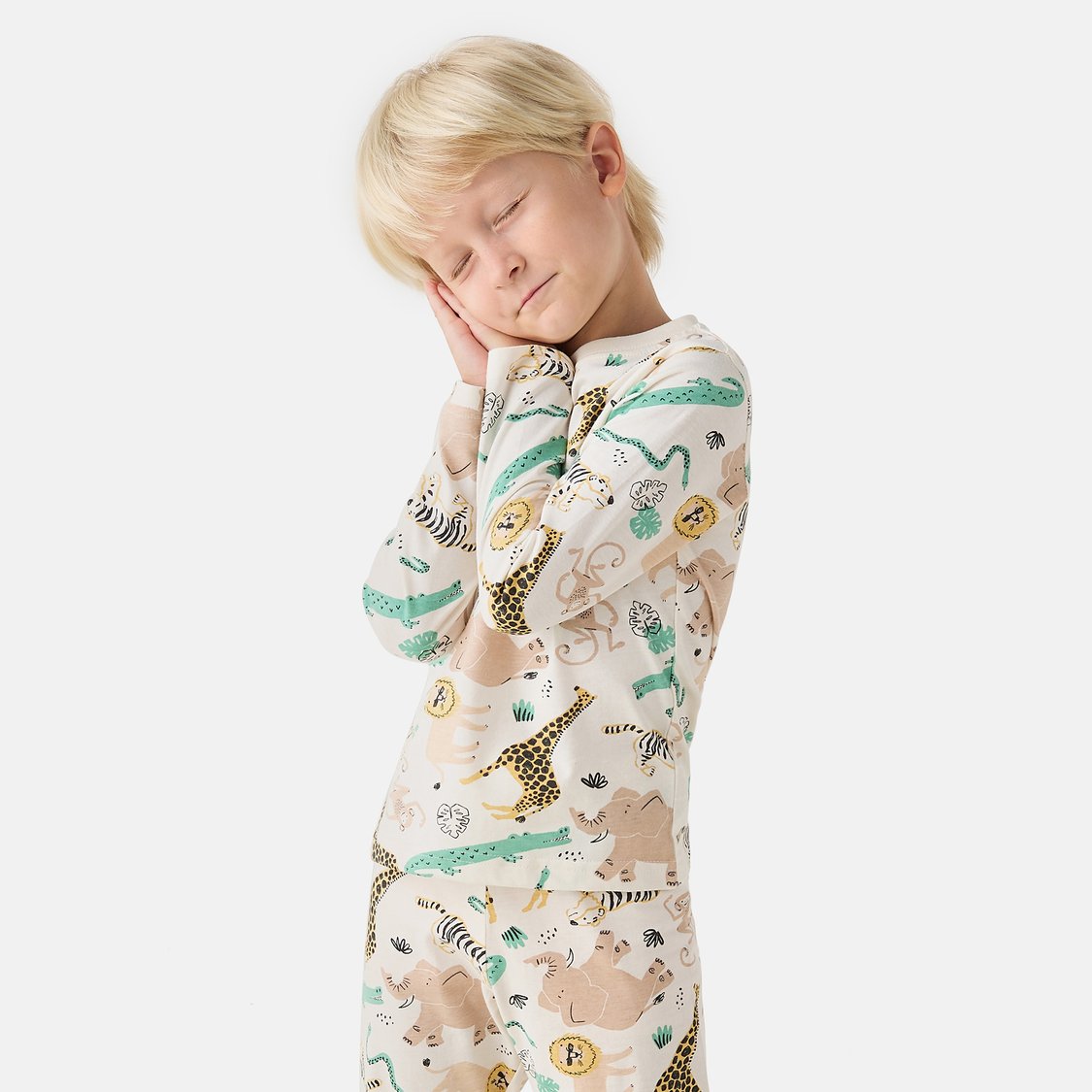 Juniors Animal Print Long Sleeves T-shirt and Pyjama Set