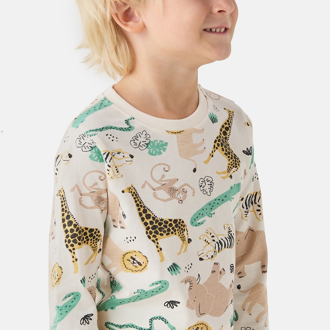 Juniors Animal Print Long Sleeves T-shirt and Pyjama Set