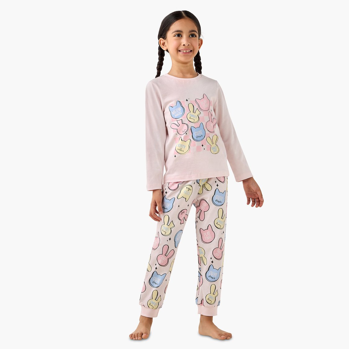 Juniors Printed T-shirt and Pyjama Set