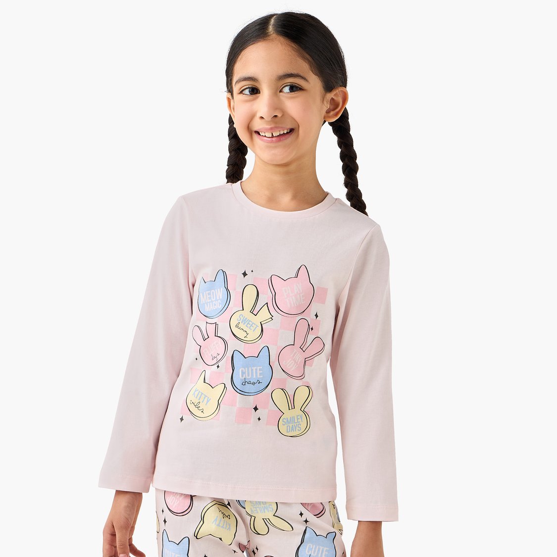 Juniors Printed T-shirt and Pyjama Set