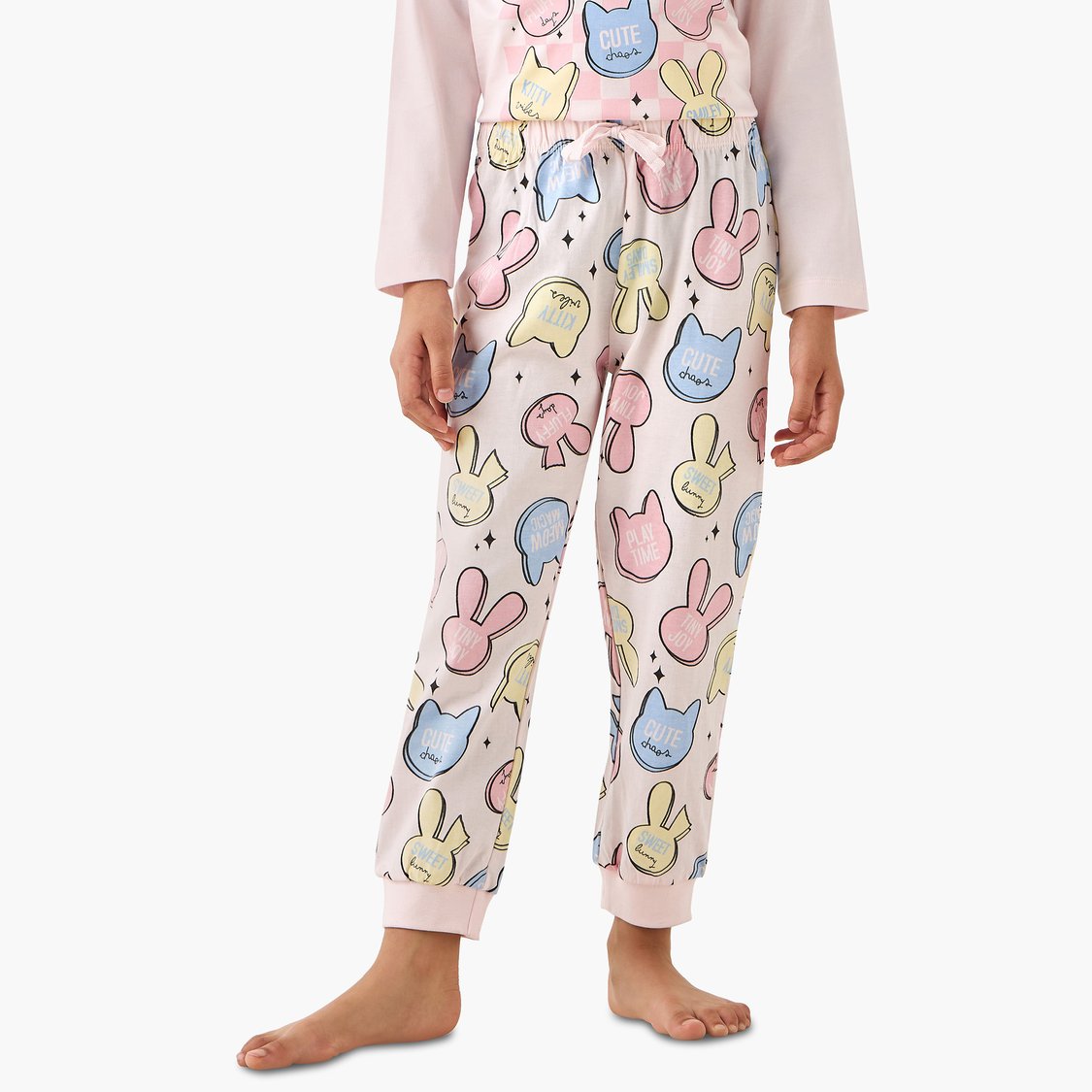 Juniors Printed T-shirt and Pyjama Set