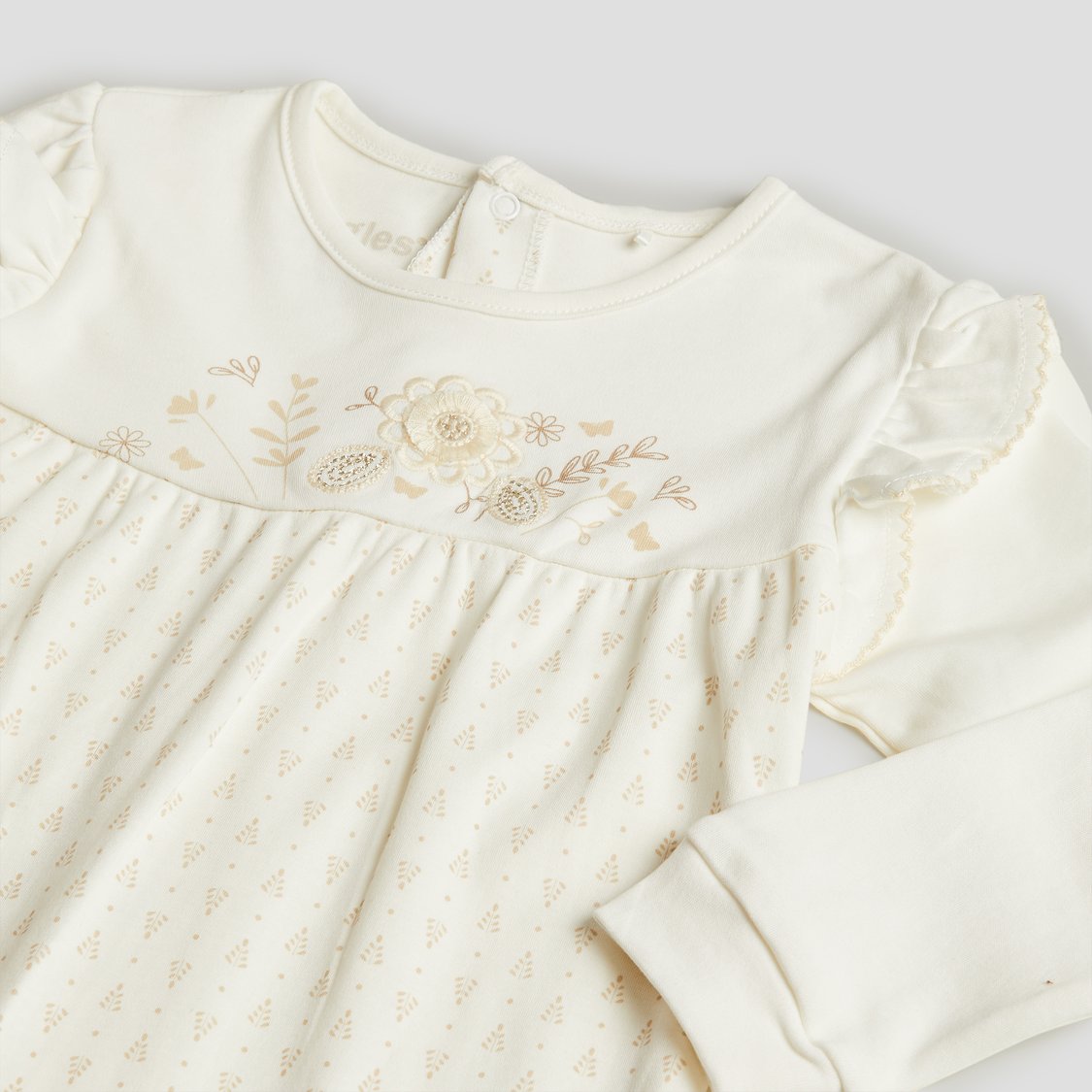 Giggles Printed Sleepsuit with Snap Button