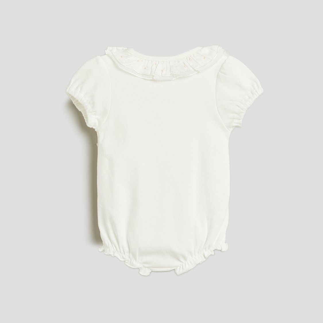 Giggles Lace Romper with Snap Button