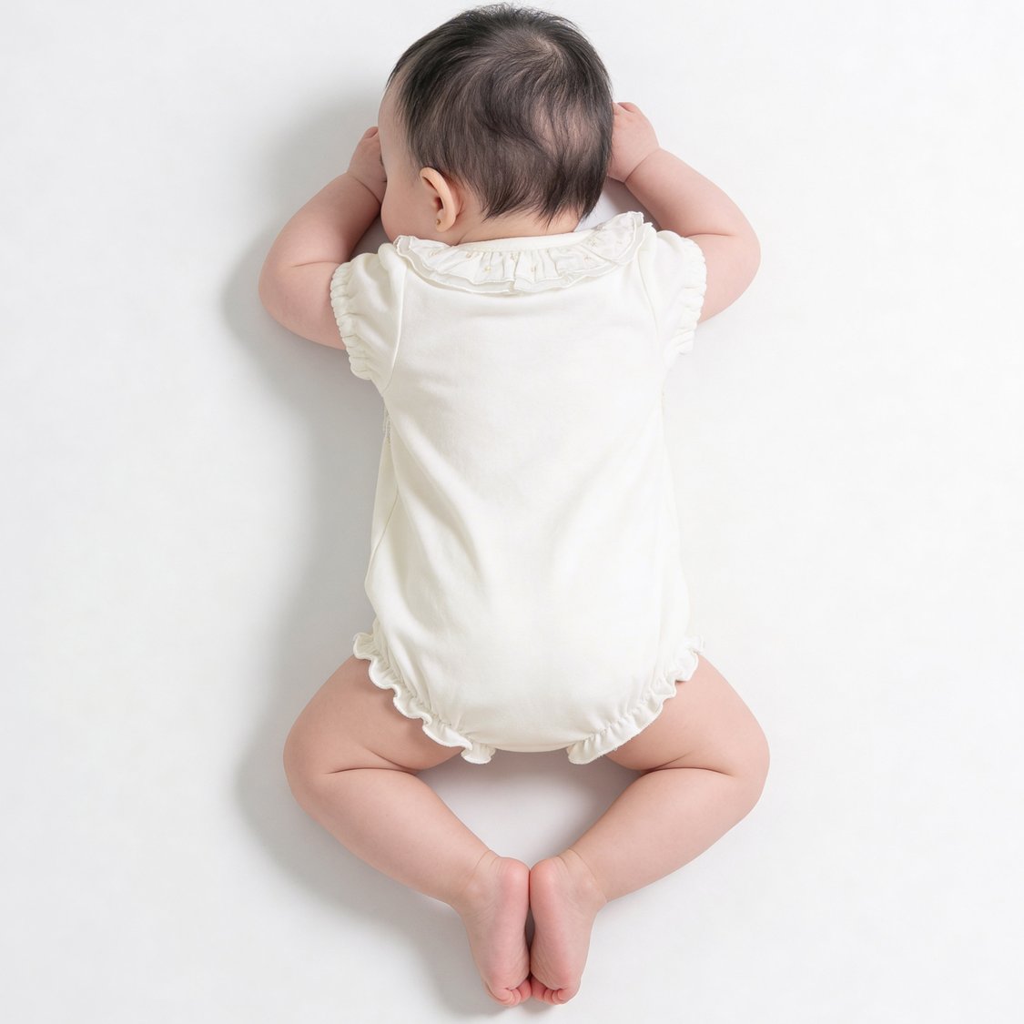 Giggles Lace Romper with Snap Button