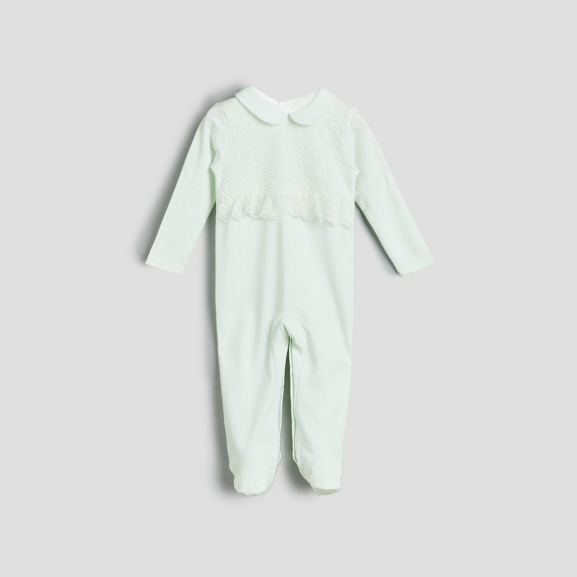 Giggles Lace Detail Sleepsuit with Snap Button