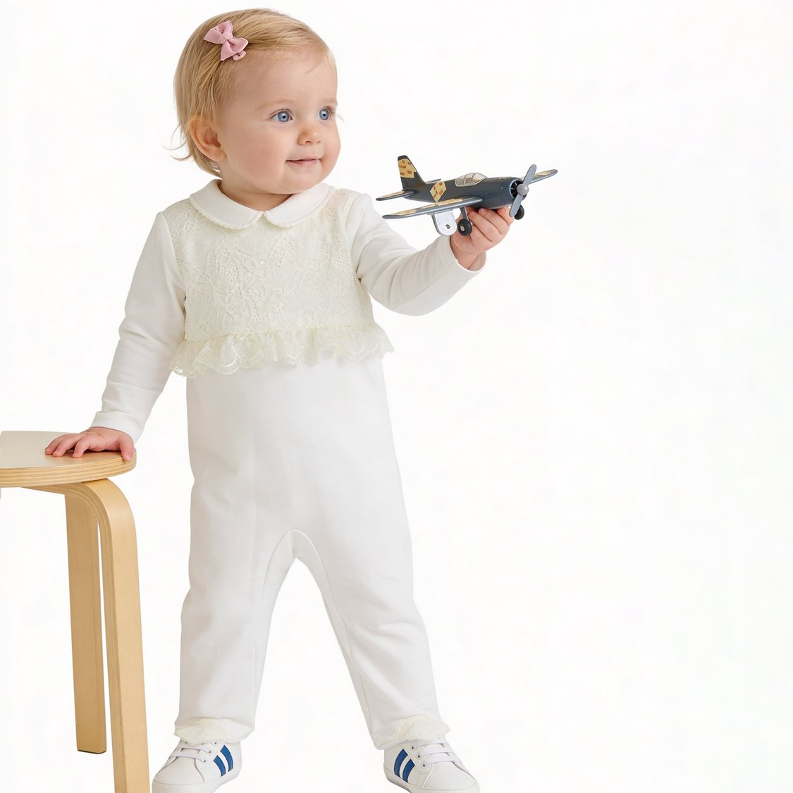 Giggles Lace Detail Sleepsuit