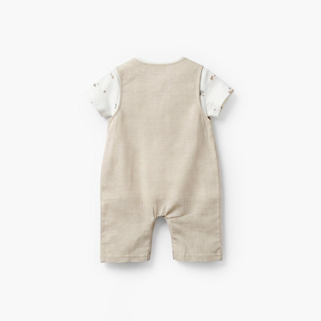Giggles Solid Romper and T-shirt Set