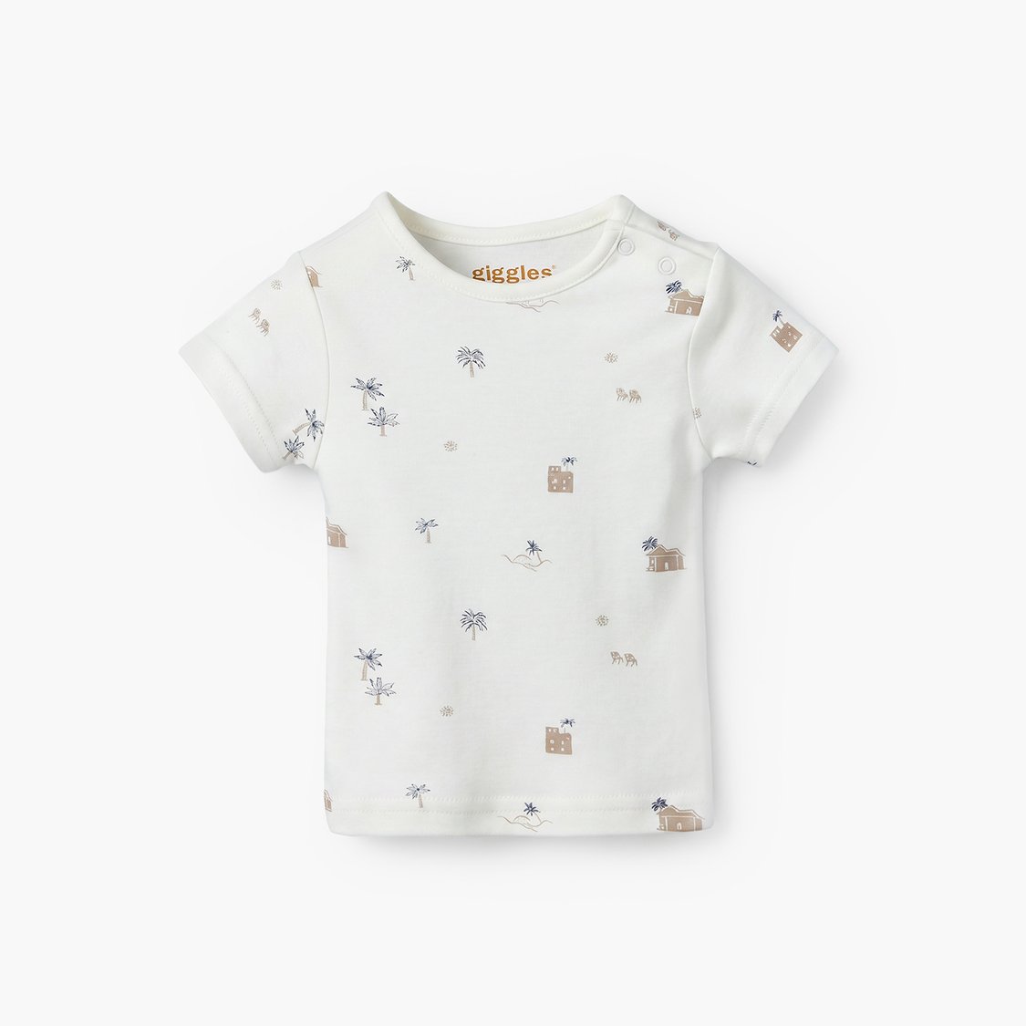 Giggles Solid Romper and T-shirt Set