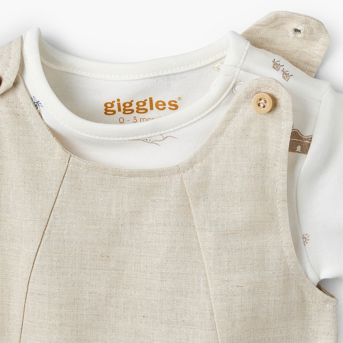 Giggles Solid Romper and T-shirt Set
