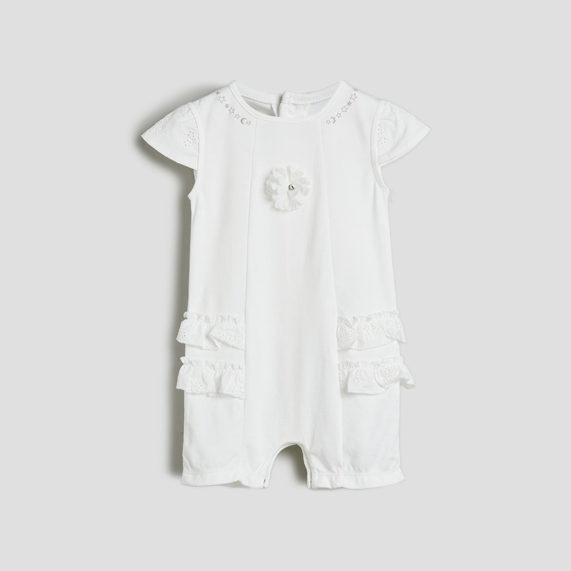 Giggles Applique Romper with Snap Buttons