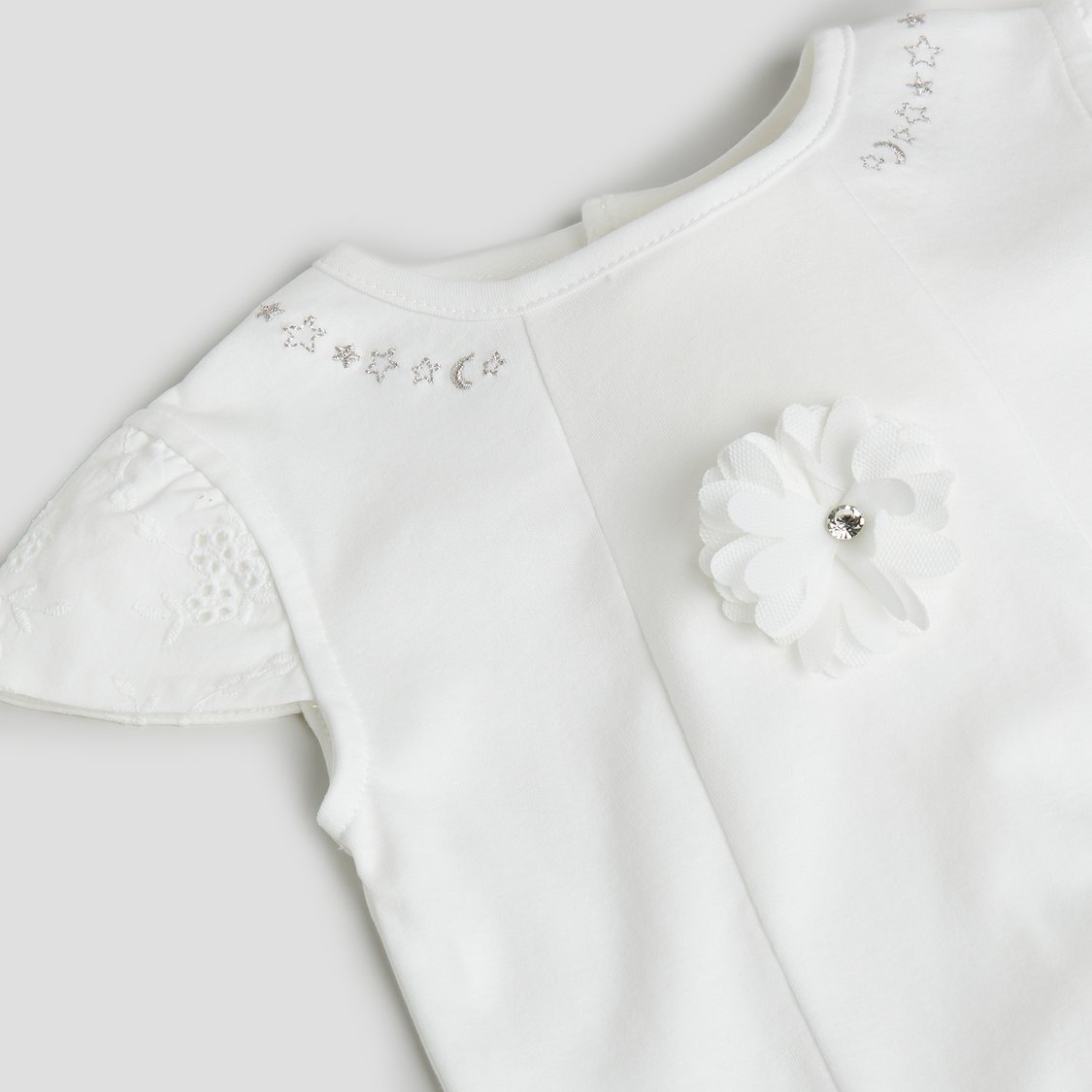 Giggles Applique Romper with Snap Buttons