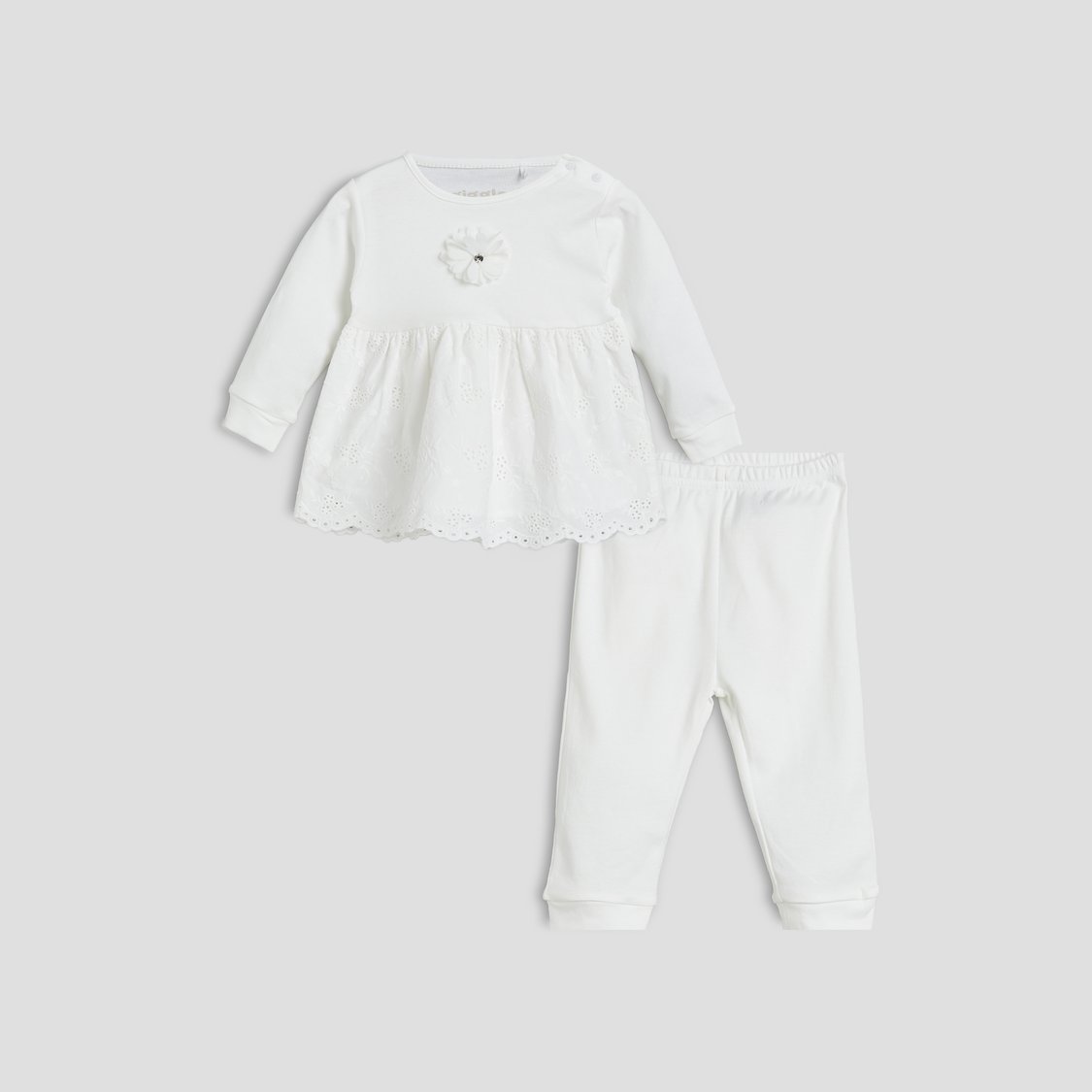 Giggles Schiffli Top & Joggers Set