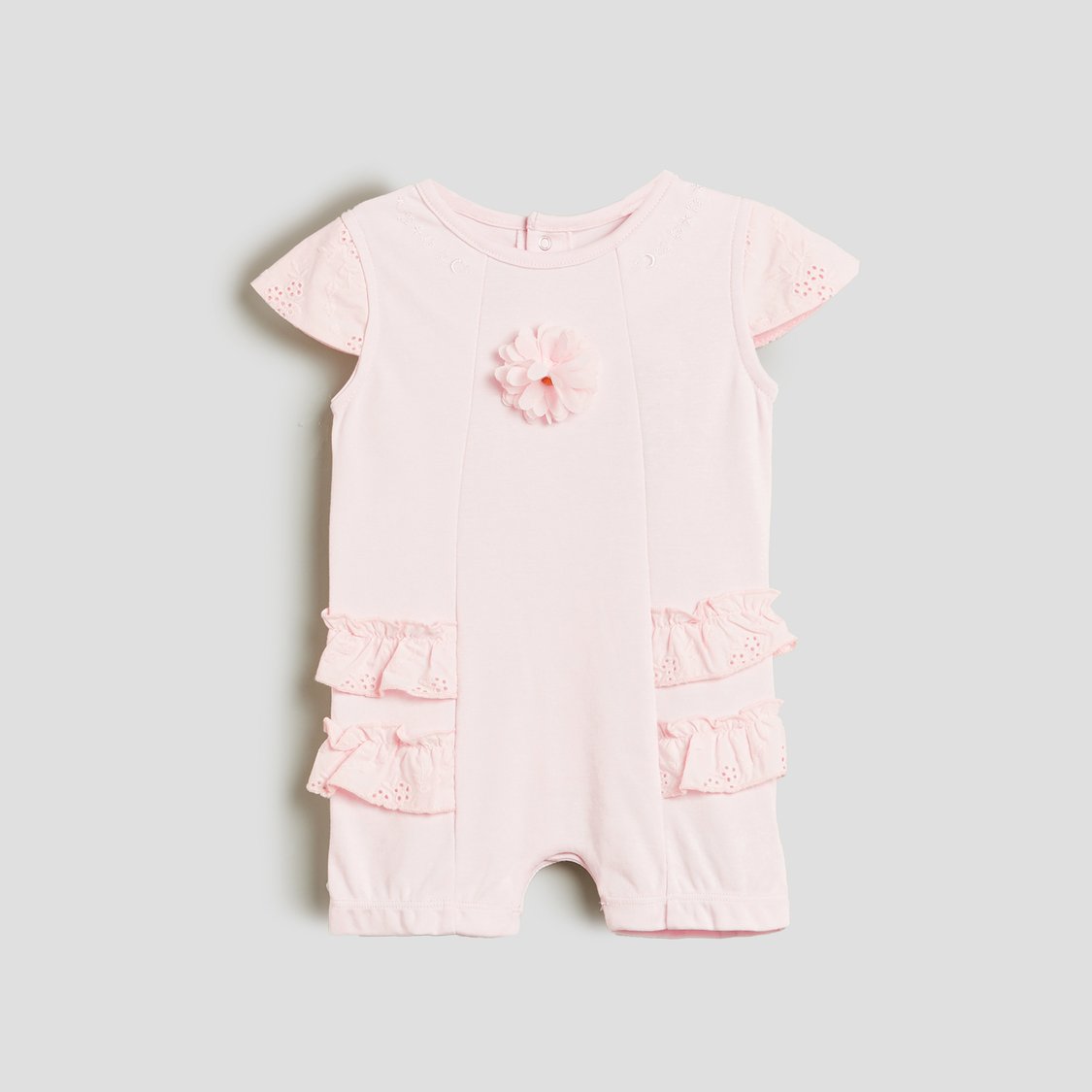 Giggles Applique Romper with Snap Button