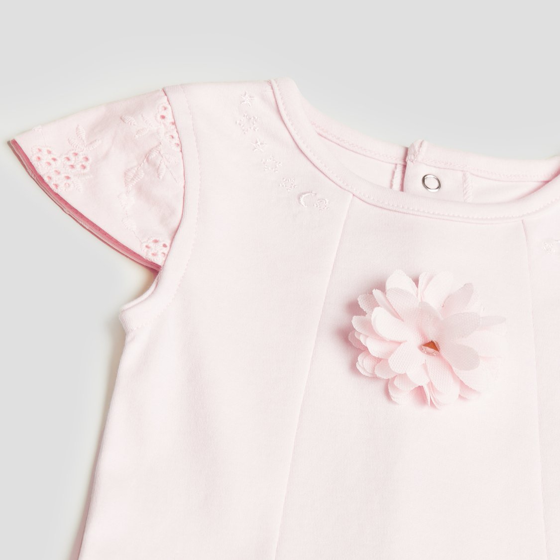 Giggles Applique Romper with Snap Button