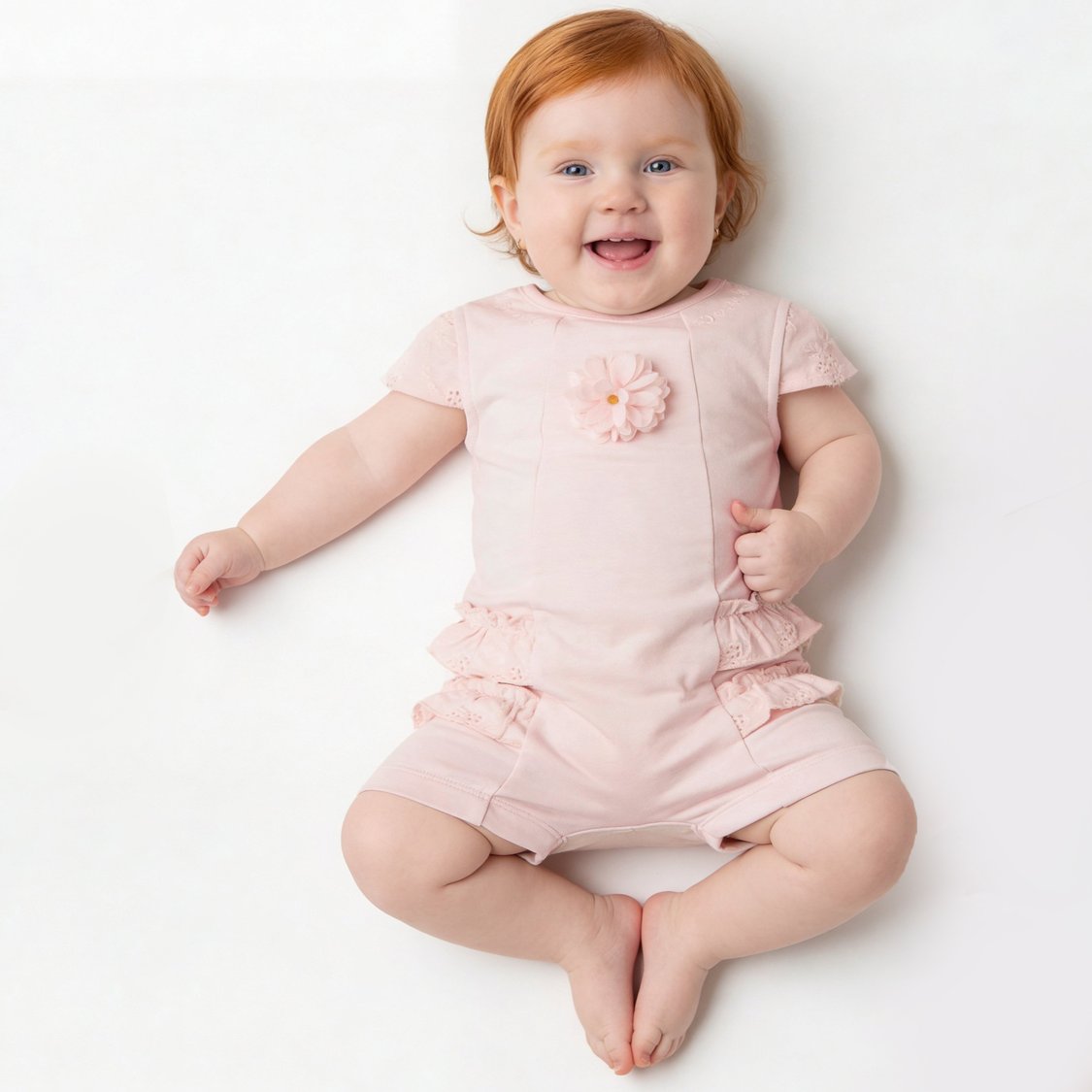 Giggles Applique Romper with Snap Button