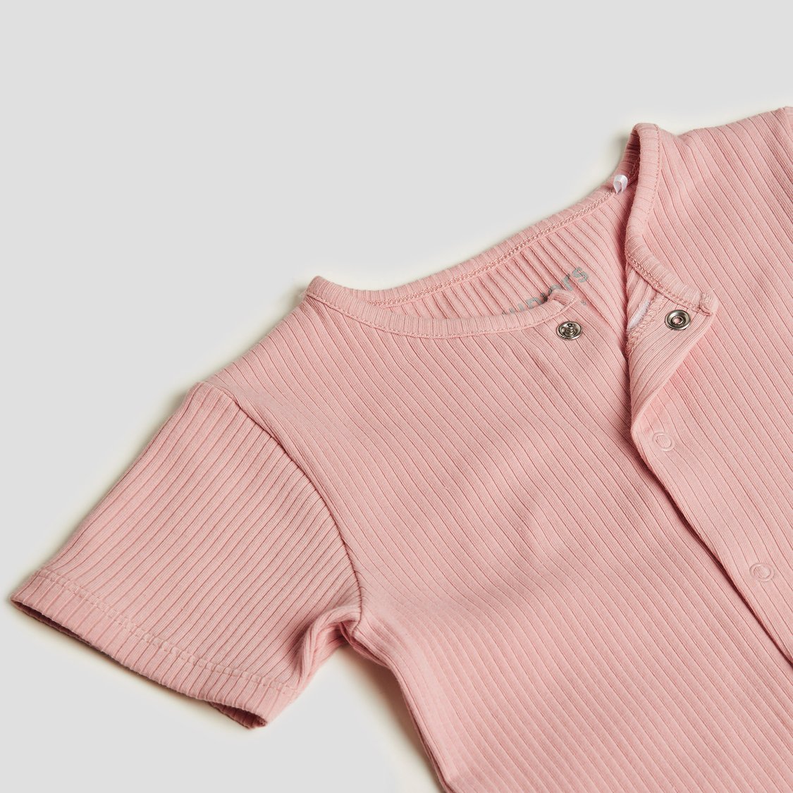 Juniors Ribbed Romper with Snap Button