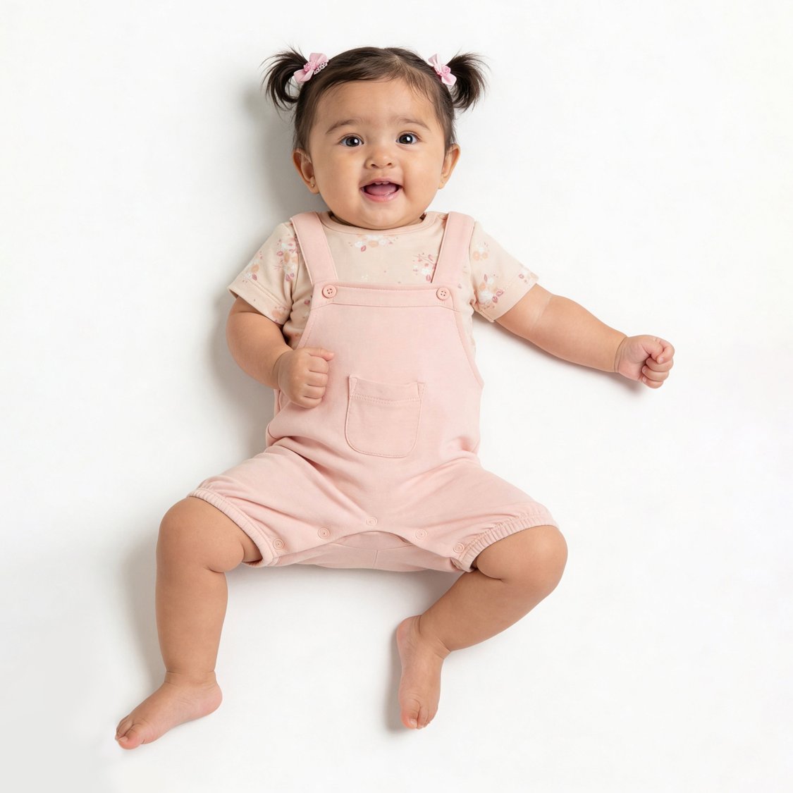 Juniors Printed T-shirt and Dungaree Set