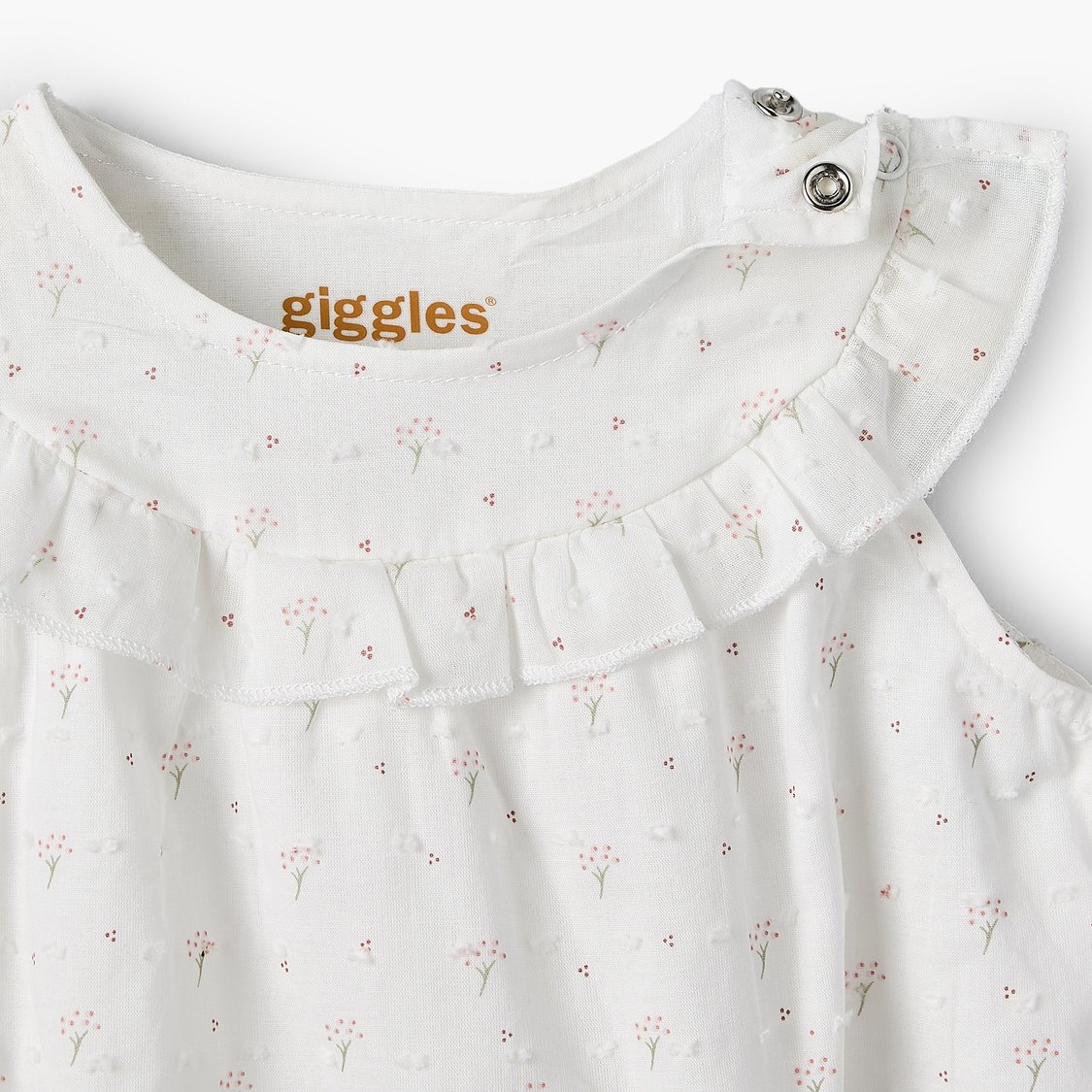 Giggles Printed Romper and Cap Set