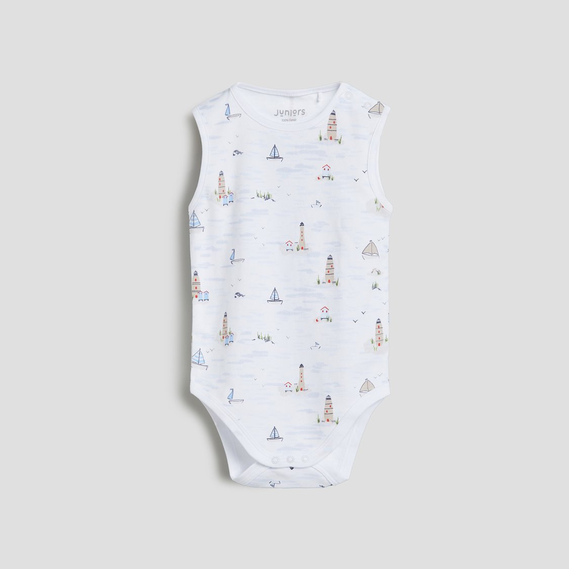 Juniors Printed Bodysuit with Snap Buttons