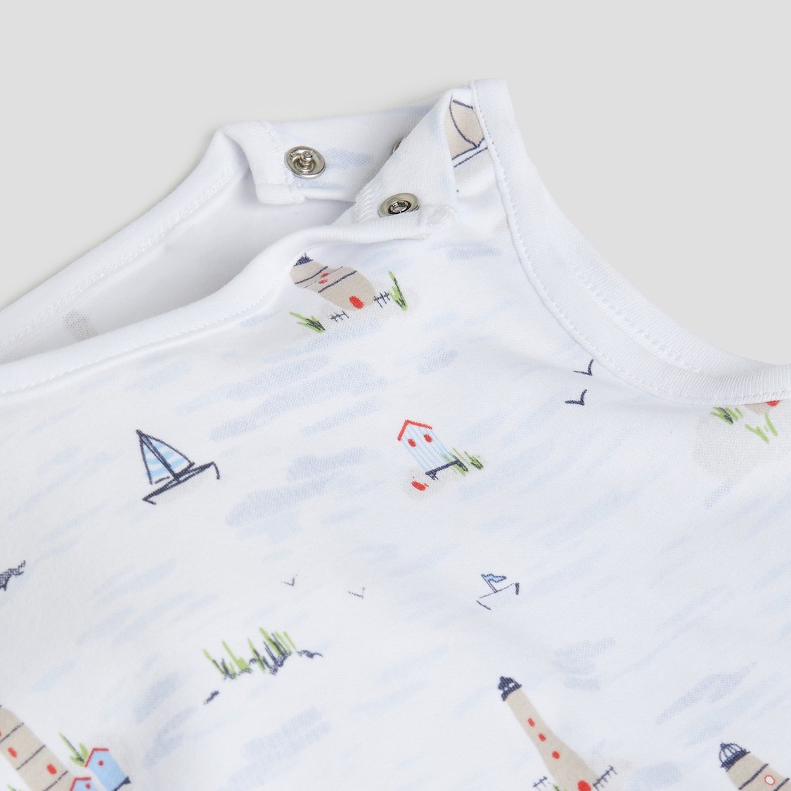 Juniors Printed Bodysuit with Snap Buttons