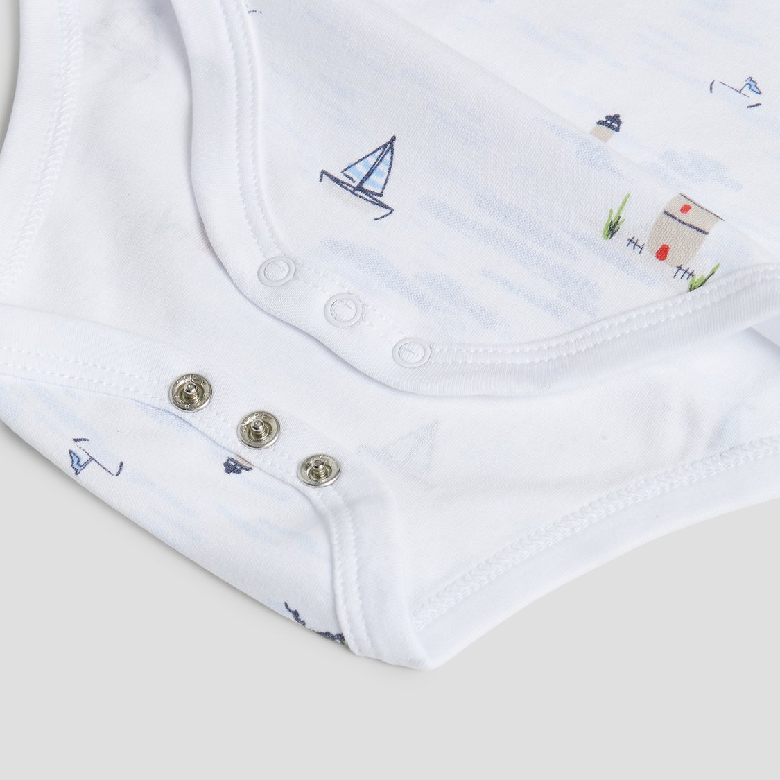 Juniors Printed Bodysuit with Snap Buttons
