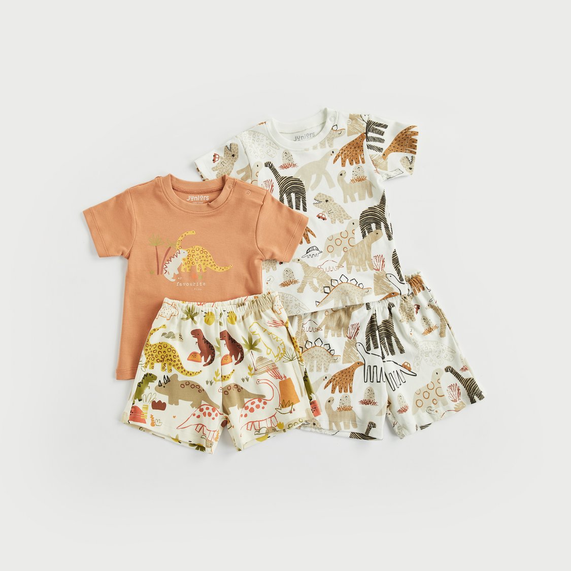 Juniors Dinosaur Print T-shirt and Shorts - Pack of 2