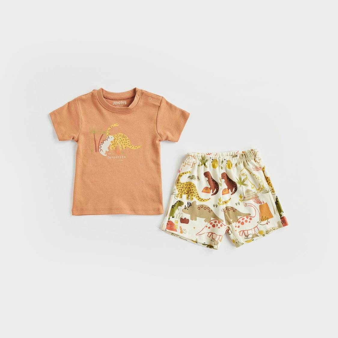 Juniors Dinosaur Print T-shirt and Shorts - Pack of 2