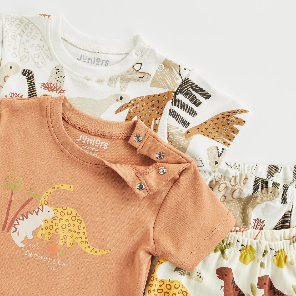 Juniors Dinosaur Print T-shirt and Shorts - Pack of 2
